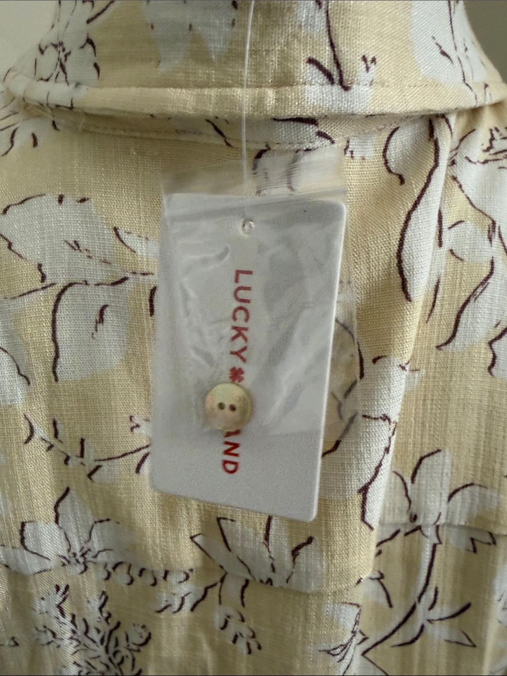 Lucky Brand Cream Floral Lace Tiered Shirt Dress - Picture 7 of 14